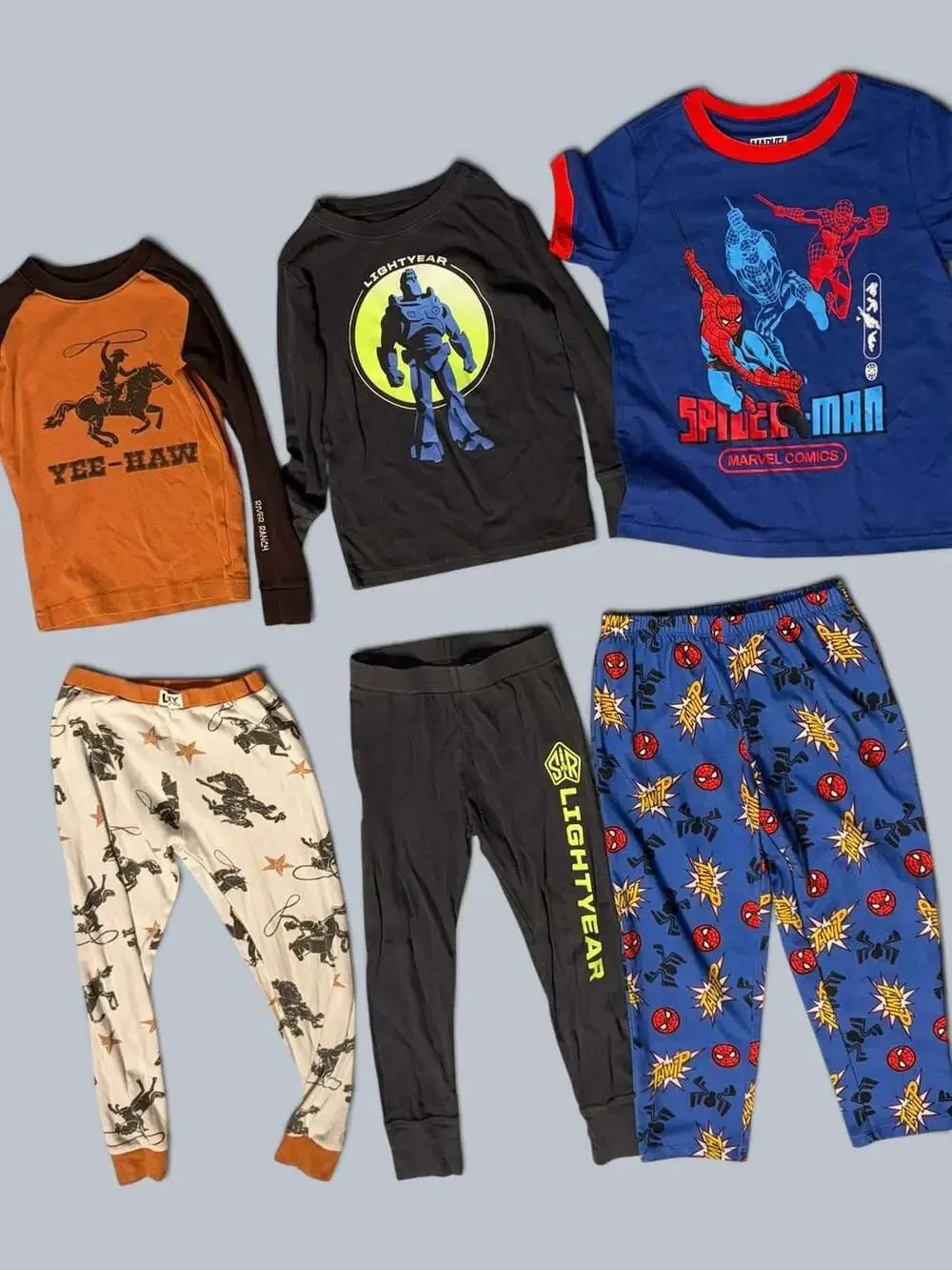 Marvel Boys Spider-Man Pajamas Size 6 Lot of 3 Sets